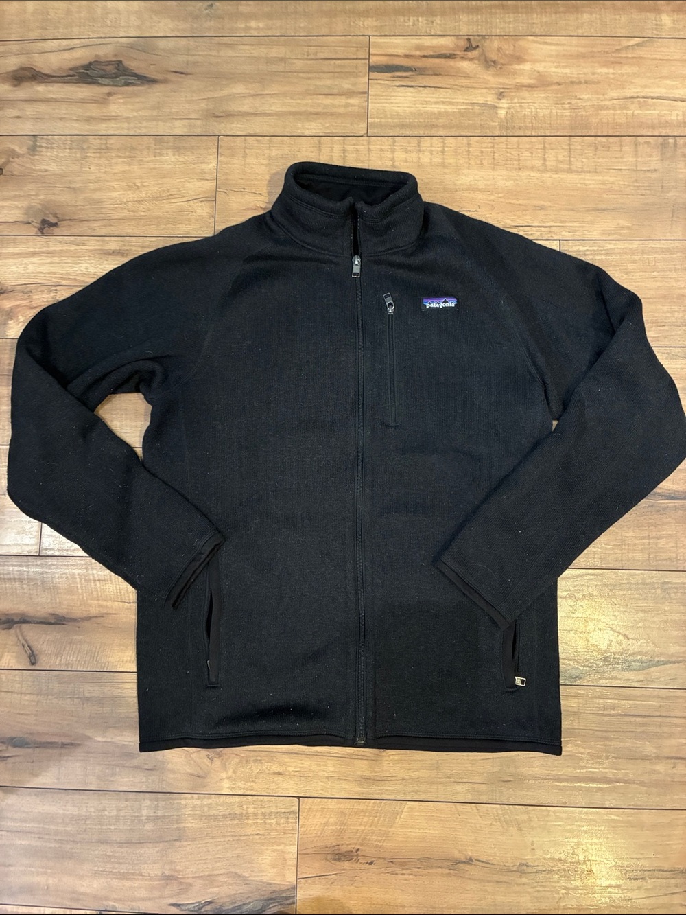 Patagonia Black Full-Zip Fleece Jacket with Chest Logo
